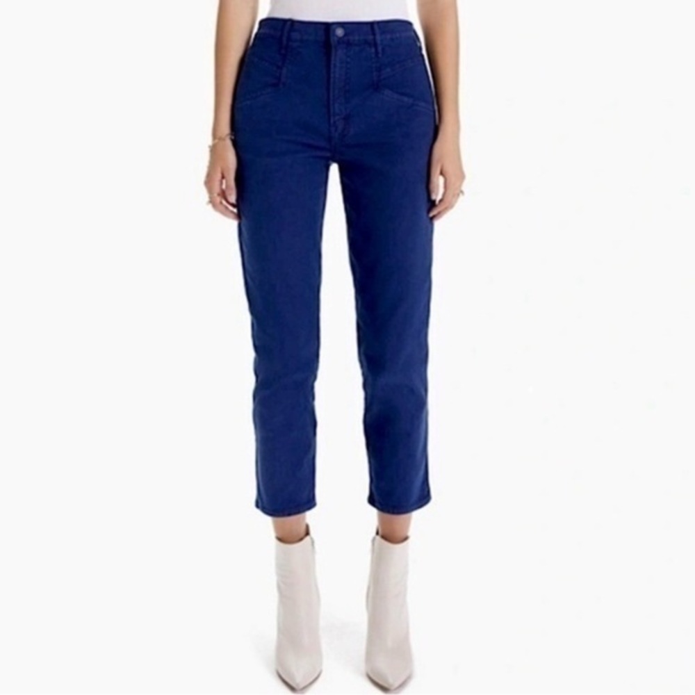 MOTHER The Breaker Crop Jeans Blue High-Rise Straight Leg Women’s Size 25, NWT